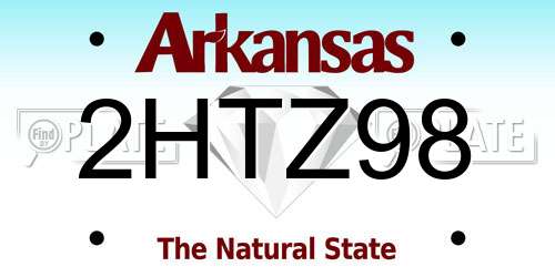 2HTZ98 Arkansas License Plate