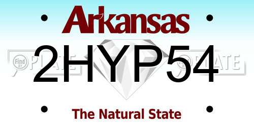 2HYP54 Arkansas License Plate