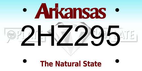 2HZ295 Arkansas License Plate