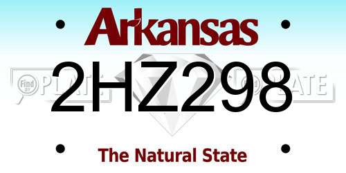 2HZ298 Arkansas License Plate
