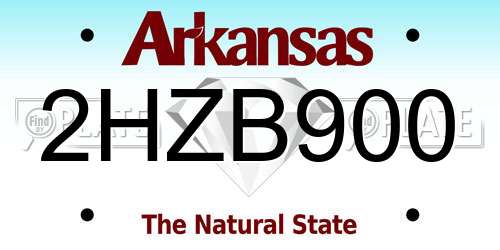 2HZB900 Arkansas License Plate