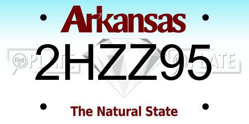 2HZZ95 Arkansas License Plate