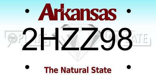 2HZZ98 Arkansas License Plate