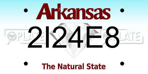 2I24E8 Arkansas License Plate