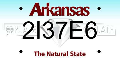 2I37E6 Arkansas License Plate