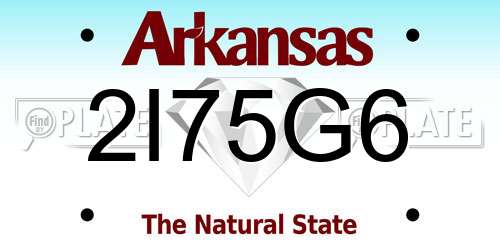 2I75G6 Arkansas License Plate