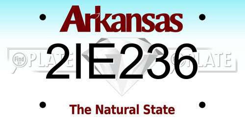 2IE236 Arkansas License Plate