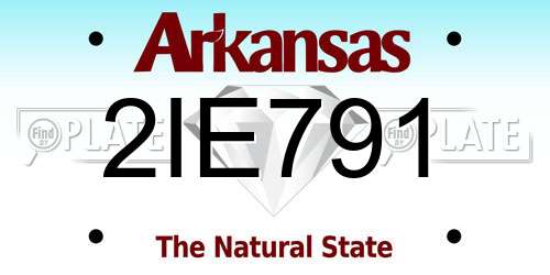 2IE791 Arkansas License Plate