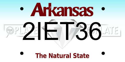 2IET36 Arkansas License Plate