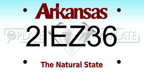 2IEZ36 Arkansas License Plate
