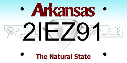 2IEZ91 Arkansas License Plate