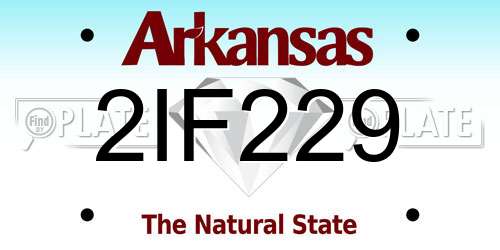 2IF229 Arkansas License Plate