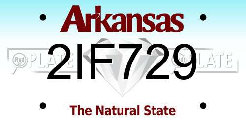 2IF729 Arkansas License Plate
