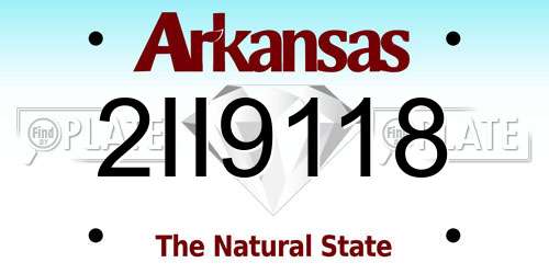 2II9118 Arkansas License Plate