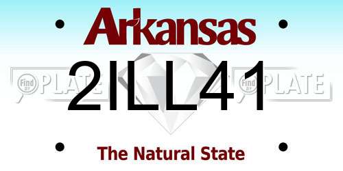 2ILL41 Arkansas License Plate