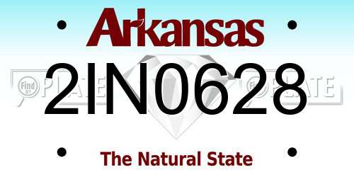 2IN0628 Arkansas License Plate