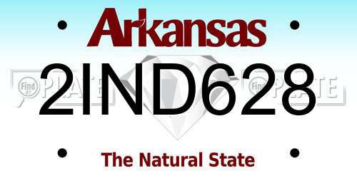 2IND628 Arkansas License Plate