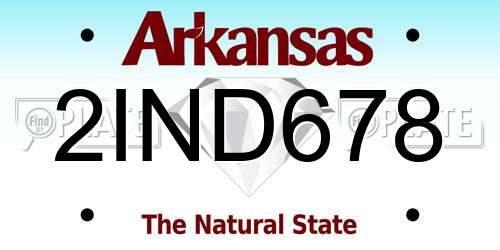 2IND678 Arkansas License Plate