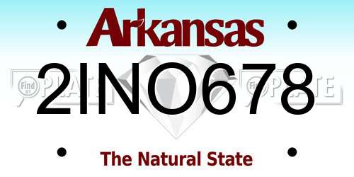 2INO678 Arkansas License Plate