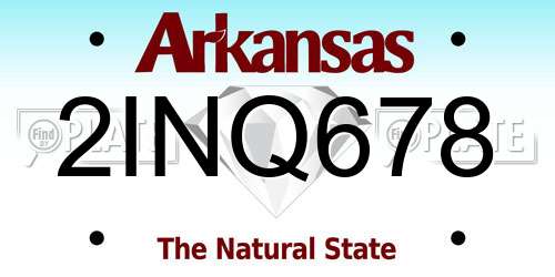 2INQ678 Arkansas License Plate