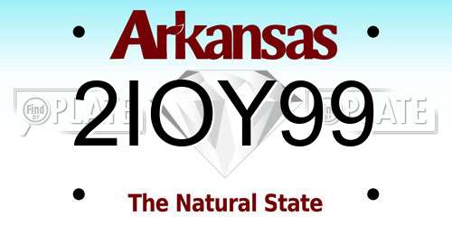 2IOY99 Arkansas License Plate