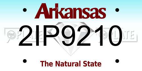 2IP9210 Arkansas License Plate