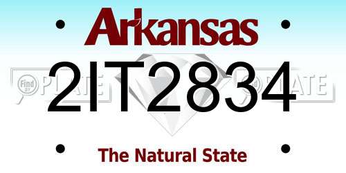 2IT2834 Arkansas License Plate