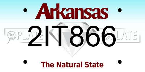 2IT866 Arkansas License Plate