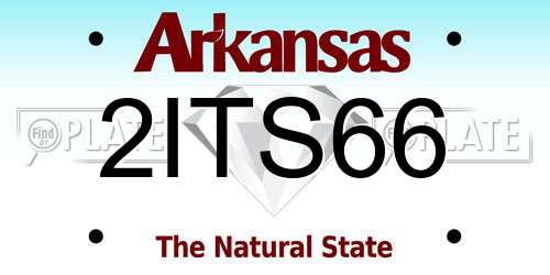 2ITS66 Arkansas License Plate