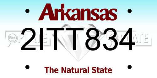 2ITT834 Arkansas License Plate