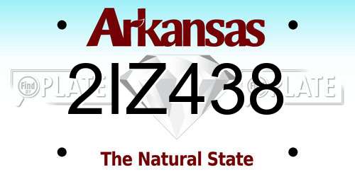 2IZ438 Arkansas License Plate