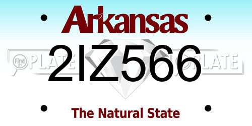 2IZ566 Arkansas License Plate