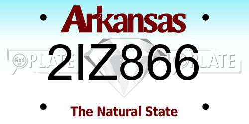 2IZ866 Arkansas License Plate