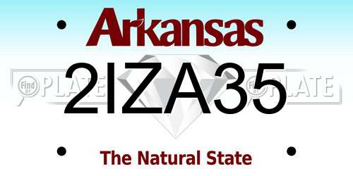 2IZA35 Arkansas License Plate