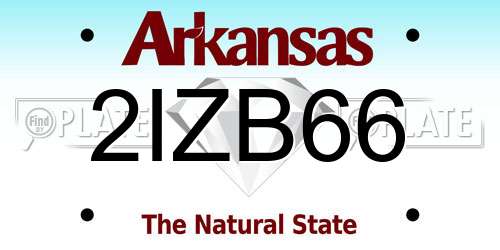 2IZB66 Arkansas License Plate