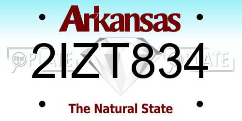 2IZT834 Arkansas License Plate