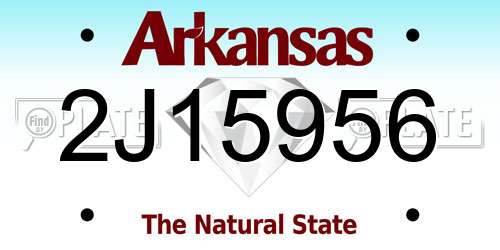 2J15956 Arkansas License Plate