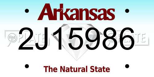2J15986 Arkansas License Plate