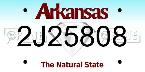 2J25808 Arkansas License Plate