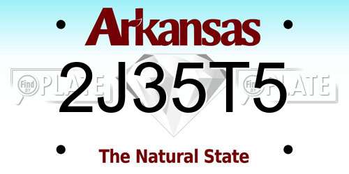 2J35T5 Arkansas License Plate