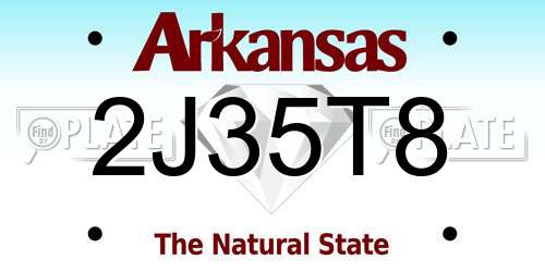 2J35T8 Arkansas License Plate