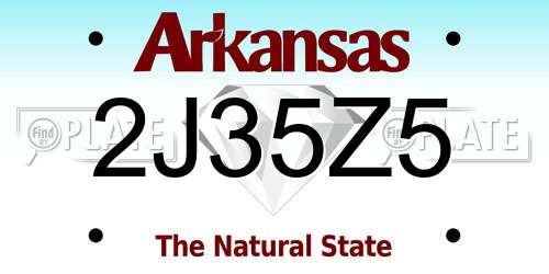 2J35Z5 Arkansas License Plate
