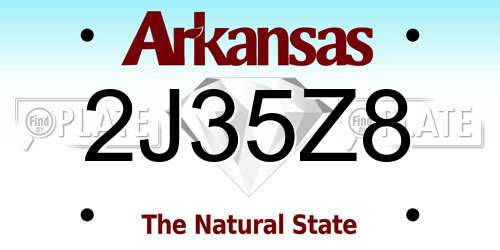 2J35Z8 Arkansas License Plate