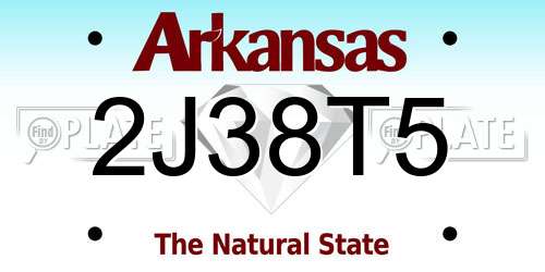 2J38T5 Arkansas License Plate