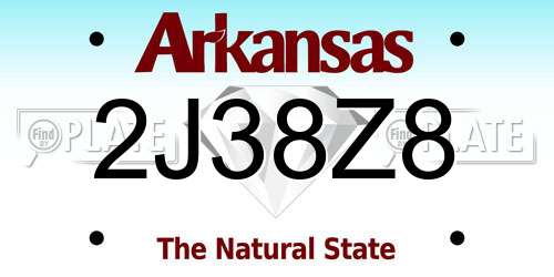 2J38Z8 Arkansas License Plate