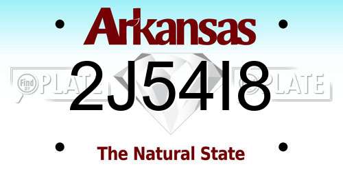 2J54I8 Arkansas License Plate