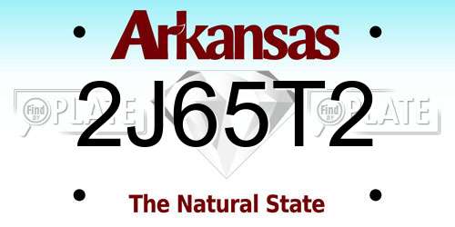 2J65T2 Arkansas License Plate