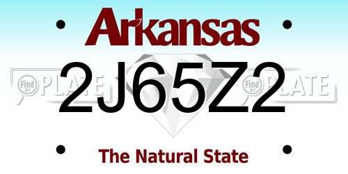2J65Z2 Arkansas License Plate