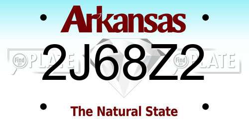 2J68Z2 Arkansas License Plate