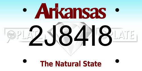 2J84I8 Arkansas License Plate